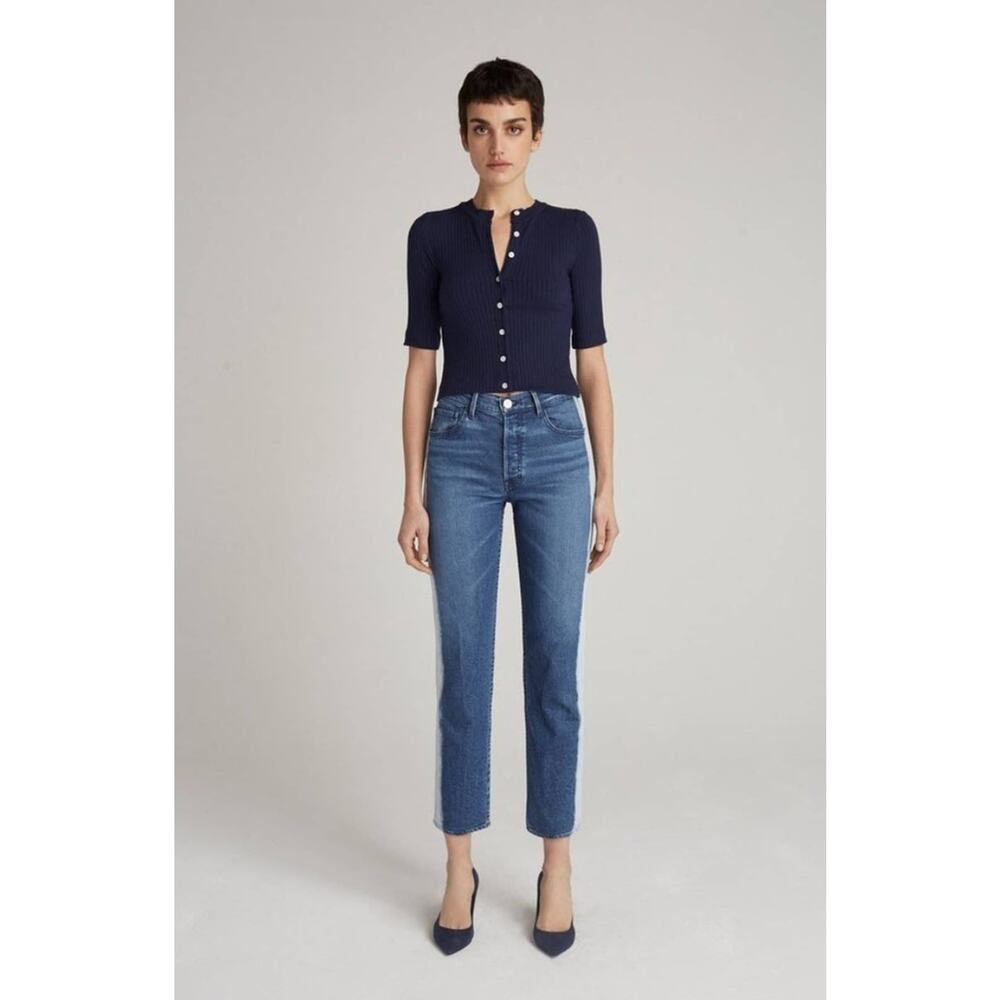 3×1 Higher Ground High Rise Straight Crop Jean 25 Whisper Wash 25
